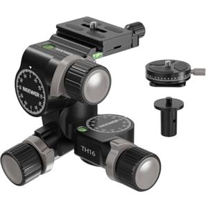 NEEWER Testa treppiede a 3 assi per fotografia, testa panoramica a 3 vie con micro regolazione, piastre a sgancio rapido tipo Arca, accessori a livello di bolla, carico massimo: 6 kg, TH16