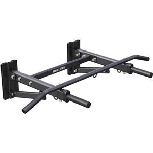GORILLA SPORTS® Barra per trazioni - 4in1, con supporto per sacco da boxe, montaggio a parete, pieghevole, maniglie imbottite, fino a 300 kg, nero - Barra per trazioni per la casa