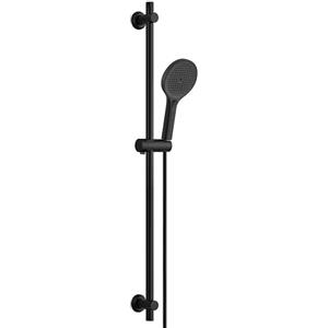 Görbach Saliscendi Doccia con Soffione 3 Getti, Asta Doccia 100 cm Nero | Asta Doccia Acciaio inox con Supporto per Doccetta e Tubo, Colonna Doccia senza Miscelatore Adattarsi ai Fori Esistenti