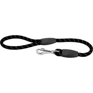 Ferplast Guinzaglio per Cani SPORT REFLEX, Guinzaglio Riflettente, in Cordino di Nylon con Moschettone in Metallo, Impugnatura per Controllo Sicuro, Lunghezza 60 cm, Nero