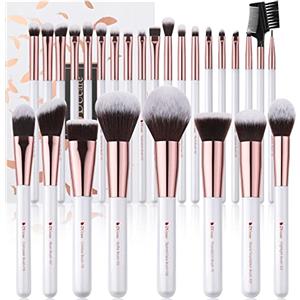 DUcare Pennelli Make Up Professionali Set (Bianco) | Set di pennelli da trucco Kabuki sintetici di alta qualità, per correttore, ombretto, idea regalo per donne