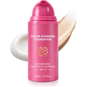 ZhuGuaCo Fondotinta per pelli mature, fondotinta leggero con finitura naturale, trucco idratante con copertura costruibile, comodo da indossare, 30 ml
