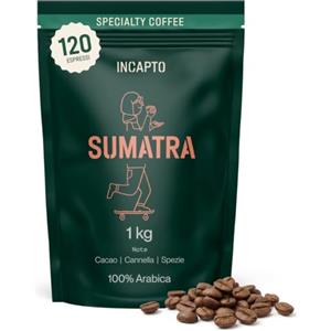 Incapto Caffè in Grani di Specialità 1kg | Origine Sumatra | 100% Arabica | Specialty Coffee 85 punti SCA | Tostatura Naturale e Artigianale | Finca Aceh, Tringgiling