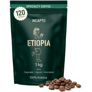 Incapto Caffè in Grani di Specialità 1kg | Origine Etiopia | 100% Arabica | Specialty Coffee 86.5 punti SCA | Tostatura Naturale e Artigianale | Finca Limu, Moplaco