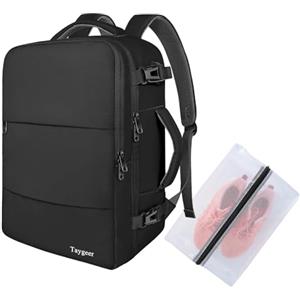 Taygeer Zaino Easyjet 45x36x20, Zaino Porta PC 15,6 Pollici, Zaini Viaggio | Zaino da Viaggio con Portascarpe, Zaino 45x36x20 Leggero per Easyjet, Borsa da Cabina Impermeabile per Scuola, Lavoro, Nero