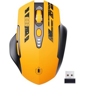 Uineer mouse wireless ricaricabile, [Aggiornato], mouse senza fili 2.4G USB, display a batteria visibile, 4 livelli DPI regolabili, mice pc wireless ricaricabileper PC per il gaming e l'ufficio