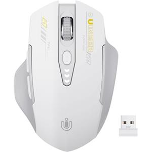 Uineer mouse wireless ricaricabile, [Aggiornato], mouse senza fili 2.4G USB, display a batteria visibile, 4 livelli DPI regolabili, mice pc wireless ricaricabileper PC per il gaming e l'ufficio