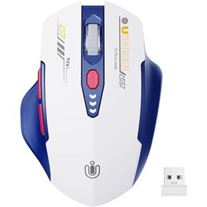 Uineer mouse wireless ricaricabile, [Aggiornato], mouse senza fili 2.4G USB, display a batteria visibile, 4 livelli DPI regolabili, mice pc wireless ricaricabileper PC per il gaming e l'ufficio