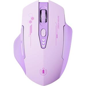 Uineer mouse wireless, [Aggiornato] mouse bluetooth ricaricabile Tri-mode (BT 5.0/4.0+2.4G Hz), Livello batteria visibile, Mouse ergonomico, 4 DPI regolabili, mouse senza fili