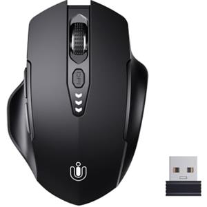 Uineer mouse wireless ricaricabile, [Aggiornato], mouse senza fili 2.4G USB, display a batteria visibile, 4 livelli DPI regolabili, mice pc wireless ricaricabileper PC per il gaming e l'ufficio