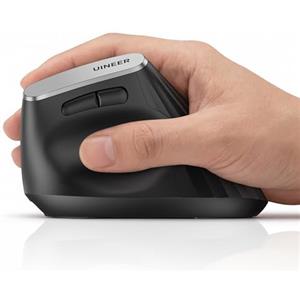 Uineer Mouse verticale wireless, mouse bluetooth (2,4 G+BT4.0/BT5.0),con Indicatore di Batteria, Ergonomico per il Comodo e la Riduzione dello Stress al Polso, Ideale per l'uso a Casa,Ufficio