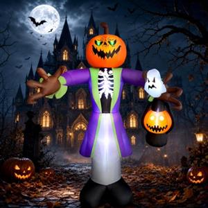 Garvee Zucca Zombie Gonfiabile Halloween 2,4 m con Luci LED - Decorazione Esterna Impermeabile per Giardino, Prato e Cortile con Ventilatore Integrato - Europe 2.4M