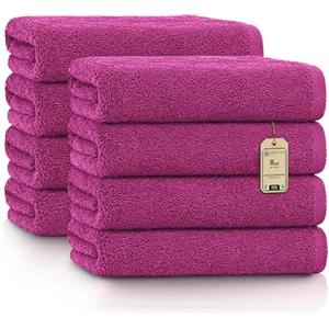 GREEN MARK Textilien NatureMark Asciugamani - Set da 8 Pezzi - 100% Cotone, Morbidi e Altamente Assorbenti, Qualità Premium per Bagno, Spa e Palestra, 50 × 100 cm, Rosa