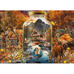 Huadada Puzzle 1000 Pezzi Adulti - Villaggio in Bottiglia