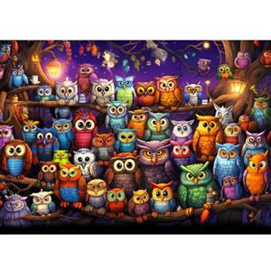 HUADADA Puzzle da 1000 pezzi per adulti - motivo gufo, puzzle classico con stampa opaca, regalo di alta qualità per gli appassionati di puzzle