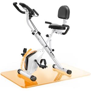 Dskeuzeew Cyclette da Casa Pieghevole con 16 Livelli di Resistenza | Portata fino a 150 kg, Altezza adatta 150‑185 Cm, Banda Elastica, Monitor LCD, Sensore Frequenza Cardiaca