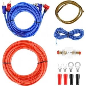 QWORK® Set cavi amplificatori per auto, 10GA 4.5M 600W cavi di connessione subwoofer, per audio per auto