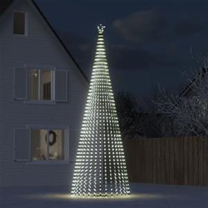 IKAYAA Albero di Natale Luminoso da Esterno 8 Giochi di Luce Struttura in Metallo Puntale a Stella Decorazioni Natalizie Interno Esterno -Bianco freddo-500 cm