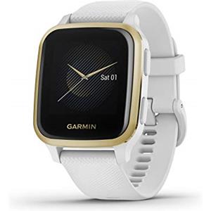 Garmin Venu Sq, GPS Smartwatch with Bright Touchscreen Display, Up to 6 Days of Battery Life, Light Gold and White