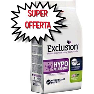 EXCLUSION DIET CANE HYPOALLERGENIC ADULT MEDIUM LARGE INSETTI E PISELLI 12 KG