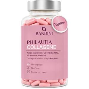 Bandini® Collagene Peptan® Marino Tipo 1 e Acido Ialuronico - 180 Capsule | Collagene Idrolizzato + Coenzima Q10, Vitamina C, Biotina, Zinco e Selenio, Integratore Donne per Articolazioni, Pelle e Ossa