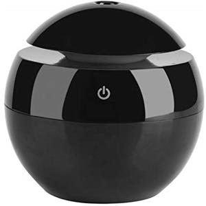Tiiyee Humidifier, Wood Grain Air Purifier Ultrasonic Cool Mist Humidifier USB Colorful LED Touch Aromatherapy Essential Oil Diffuser 130mL Mini Super Quiet Car Essential Oil Diffuser(Nero)