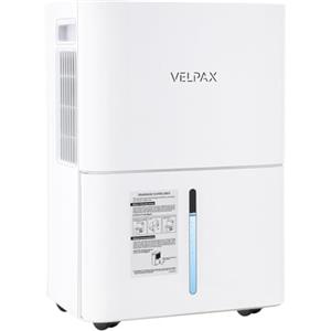 VELPAX Deumidificatore Casa Muffa 16L/24h, Deumidificatore Portatile Silenzioso 36dB, Funzione Asciugabiancheria, Timer 24H Serbatoio 1.6L e Scarico Continuo, Bagno e Camera, Blocco Bambini, Gas R290, 20-60㎡