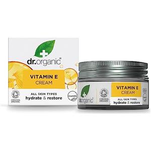 Dr.Organic Dr Organic Crema alla Vitamina E, Idratante, Tutti i Tipi di Pelle, Naturale, Vegano, Senza Crudeltà, Senza Parabeni e SLS, Senza Plastica, Riciclato e Riciclabile, Certificato Biologico, 50ml