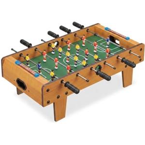 Relaxdays Biliardino Calcio Balilla per Bambini e Adulti Calcetto Gioco Effetto Legno L x P: 69 x 37 cm Verde Marrone