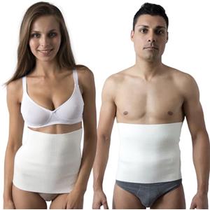 Beman 5052 - Pancera in Lana e Cotone sulla Pelle Uomo Donna Contenitiva, Termocintura Scalda Pancia, Fascia Lombare Elastica, Supporto Schiena Anallergica (Bianco,3)