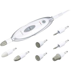Sanitas SMA 35 - Fresa elettrica per Unghie con 7 Accessori per Manicure e Pedicure in zaffiro e feltro, Rotazione oraria e anti oraria, 4600 giri/min, 2 livelli di velocità