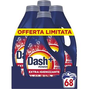 Dash Power+ Extra Igienizzante, Detersivo Lavatrice, 68 Lavaggi. | Pulizia profonda contro sporco e batteri, con 3 additivi integrati
