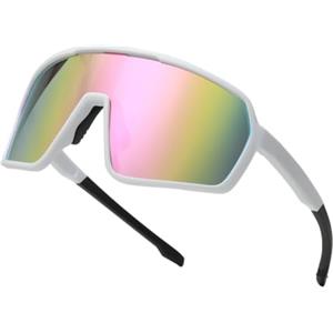 LJCZKA Occhiali da Sole Sportivi per Uomo Donna Occhiali Ciclismo per Running Montagna Pesca all'Aperto con Protezione UV400