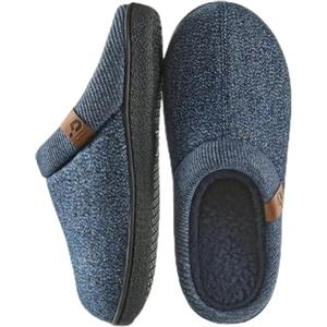 Misolin Pantofole Uomo Calzata Ampia Ciabatte Casa Invernali in Memory Foam | Fodera in Sherpa, Calde, Morbide & Comode Slippers, Lavabile in Lavatrice, Antiscivolo, Interno/Esterno, Regali