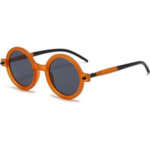 LJCZKA Occhiali da Sole Rotondi Grandi per Uomo Donna, Occhiali da Sole Rotondi Vintage Retrò Moda Occhiali con Protezione UV400