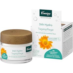 Kneipp Hydro - Crema da giorno per 24 ore, con calendula biologica e vitamina E, per pelli normali e secche, vegane, 50 ml