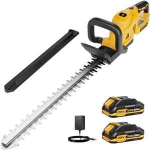 BITOON 58cm Tagliasiepi a Batteria Senza Fili con 2 Batterie, Tagliasiepi Portatile con Maniglia Girevole, Indicatore di Batteria, Leggero e Compatto