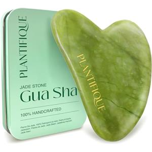 PLANTIFIQUE Gua Sha Viso Giada - Jade Guasha Pietra Massaggiatore Antirughe | Kit Skincare Face Massager - Idea Regalo Completo Facciale Corpo Piedi Massaggio Originale
