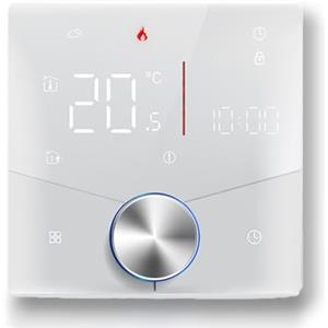 MelkiSmart Wi-Fi Thermostat - Serie 009 Termostato Touchscreen Programmabile per il Riscaldamento della Caldaia - Controllabile a Distanza dal Cellulare, Compatibile con Alexa, Google Home e IFTTT