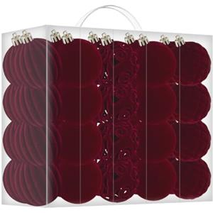 Bskzythral 40 Pezzi Palline Velluto Bordeaux Decorazioni Albero di Natale, Addobbi Albero di Natale Rosso Scuro