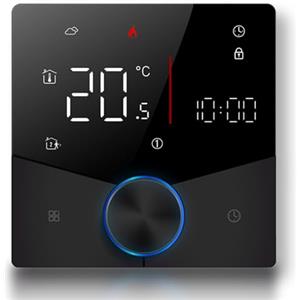 MelkiSmart Wi-Fi Thermostat - Serie 009 Termostato Touchscreen Programmabile per il Riscaldamento della Caldaia - Controllabile a Distanza dal Cellulare, Compatibile con Alexa, Google Home e IFTTT