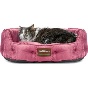 Cleva Home Dog Cat Bed Cuccia per Gatti e Cani di Piccola Taglia fino a 7 kg, Letto Rotondo per Interni, Morbido, Lavabile in Lavatrice con Fondo Antiscivolo (Rosa Prugna)