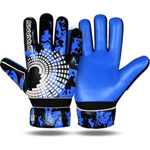 SAWANS Guanti da portiere da calcio per ragazzi, bambini, ragazzi, adulti, guanti da portiere con presa forte, palmo con supporto per il polso, antiscivolo
