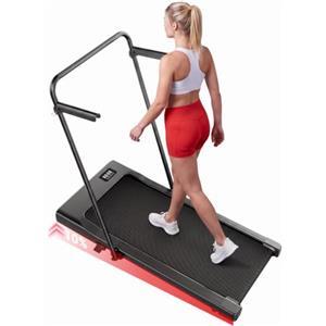 Superun Tapis Roulant Salvaspazio Pieghevole 1-12km/h con Inclinazione 10% | Tapirulan Elettrico Pieghevole 3,0 CV Mini Walking Pad Massima di 136 kg,Schermo LED, Telecomando, Controllo tramite APP