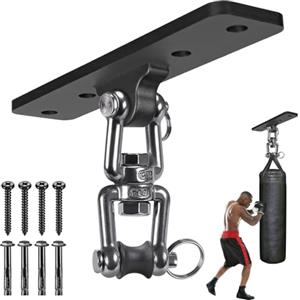 Kipika Heavy Bag Hanger - Heavy-Duty Punching Bag Mount Steel Hanger Bracket, Ceiling and Wall Mount Wood Beam Hook Holder for Boxing, Kickboxing, and Home Gym Fitness Equipment