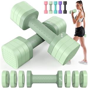 Sportneer Set di manubri da donna: ognuno da 0,9 a 2,3 kg, manubri 4 in 1 | Set di pesi regolabili, pesi da donna, coppia di manubri regolabili per allenamento a casa in palestra