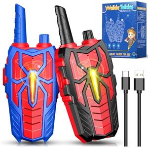 Toyokid Walkie-Talkie Bambini Ricaricabili, Giochi Bambini 3 4 5 6 7 8 9 10 Anni Maschio Spider Walkie Talkie Regalo Bambino 3 4 5 6 7 8 9 10 Anni Giochi da Esterno Giocattoli Bambino Regali di Bambini