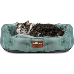 ClevaHome Dog Cat Bed Cuccia per Gatti e Cani di Piccola Taglia fino a 7 kg, Letto Rotondo per Interni, Morbido, Lavabile in Lavatrice con Fondo Antiscivolo (Verde Salvia)
