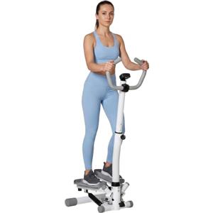 HOMCOM Stepper con Monitor LCD Manubri 55x53x118-128 cm e | Manubri Regolabili, Fitness Stepper, Acciaio e ABS, Per Casa