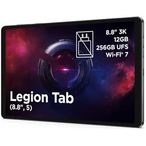 Lenovo Legion Tab Tablet - Display 8.8" 3K (3040x1904) 165Hz, Processore Qualcomm Snapdragon 8 Elite Gen 5, RAM 12GB LPDDR5T, Memoria 256GB, Wi-Fi 7, Tablet Android 16 - Eclipse Black